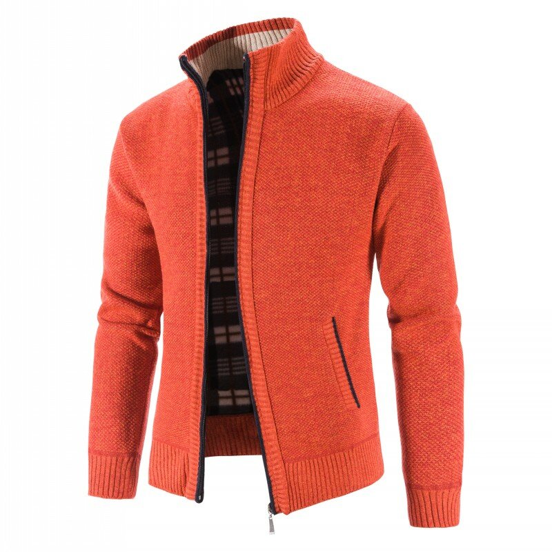 Suéter de malha de peito único masculino, cardigã justo, suéteres casuais, casacos sólidos, primavera, outono, nova moda