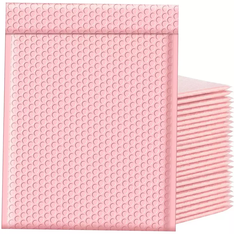 Self for Bubble Shipping 100 Mailing Packaging Seal Mailers Envelopes Business Pink Pcs Padded Light