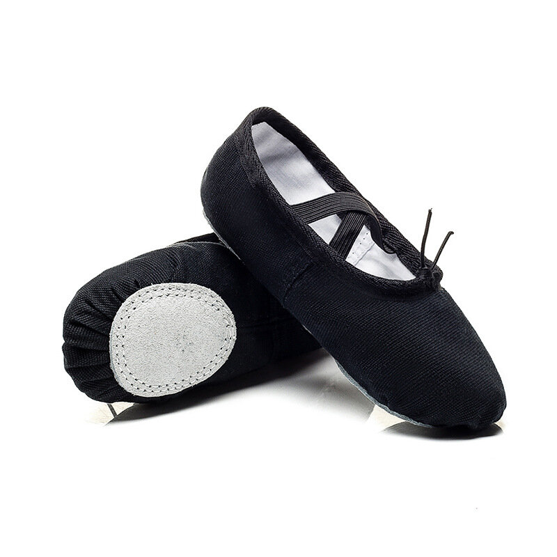 USHINE-Zapatos planos De lona para mujer, zapatillas profesionales De Ballet, suaves, color negro, EU22-45