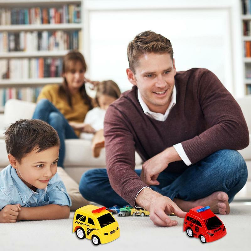 子供のためのミニプルバックおもちゃの車、エンジニアリング車両、レースモデル、素晴らしい誕生日パーティー、子供のためのギフト、セットあたり6個