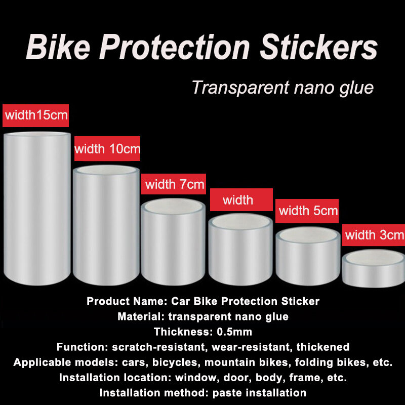 Porta do carro transparente Protector Adesivos, Bicicleta Adesivos, Quadro Protector Bike, Ciclismo Filme de fita, Auto Sill, Anti Scratch