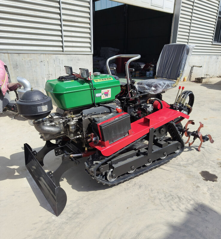 Mini cultivador de orugas multifuncional, Tractor para caminar, máquina de soporte de retorno de campo, máquina de gestión Pastoral, cultivador rotativo