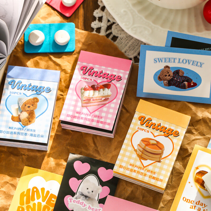 8 confezioni/lotto Sweetheart Escape series retro message paper sticker