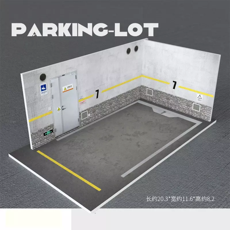 Parking space scene garage background wall for 1/32 simulation alloy car model car model PVC board