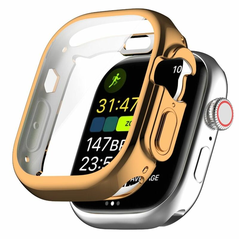 เคสเคส TPU เต็มรูปแบบสายนาฬิกาป้องกันหน้าจออัจฉริยะอุปกรณ์เสริมกันกระแทกเปลือกป้องกันสำหรับ Apple Watch สมาร์ทวอท์ชพิเศษ49มม.