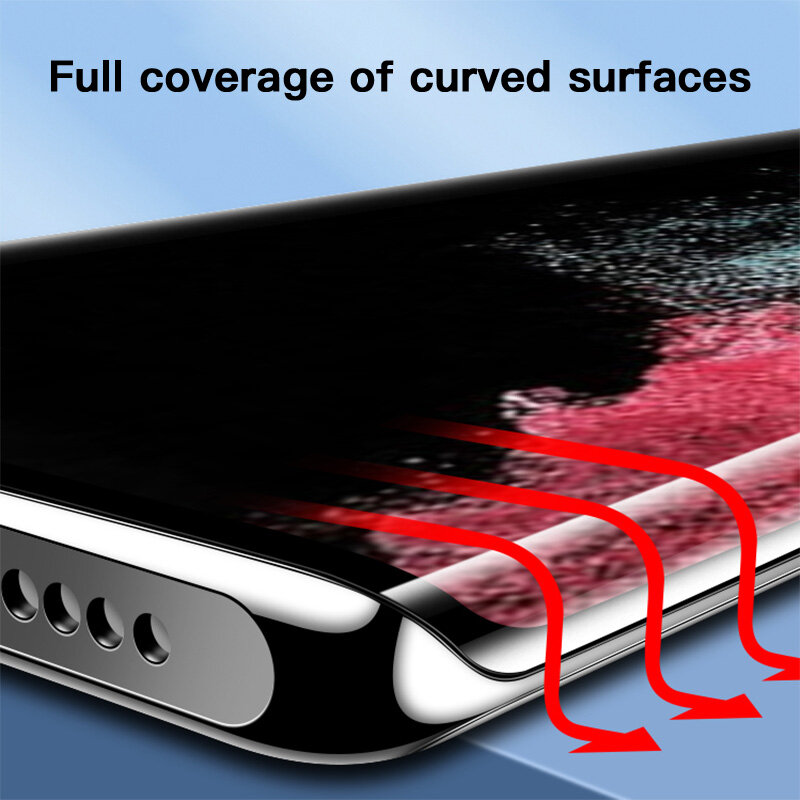 SKIG-Película de vidrio templado UV para Samsung Galaxy, Protector de pantalla curvado completo para S24, S23, S22, S21, S20, Ultra Plus