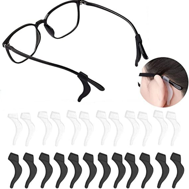Ganchos de ouvido de silicone macio para óculos, acessórios anti-queda óculos, óculos antiderrapante perna, suporte de manga de orelha, aperto do suporte do fixador