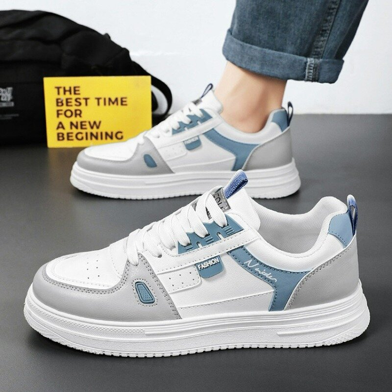 Men's Shoes Sneakers Fashion White Platform Shoes Man Lightweight New Stylish Ankle Hard-Wearing Vulcanized Shoe Tenis Masculino