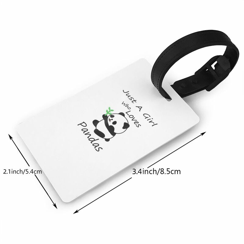 Luggage Tags Just A Girl Who Loves Pandas Portable Travel Label Baggage Boarding Tag Luggage Travel Suitcase Accessories Tag