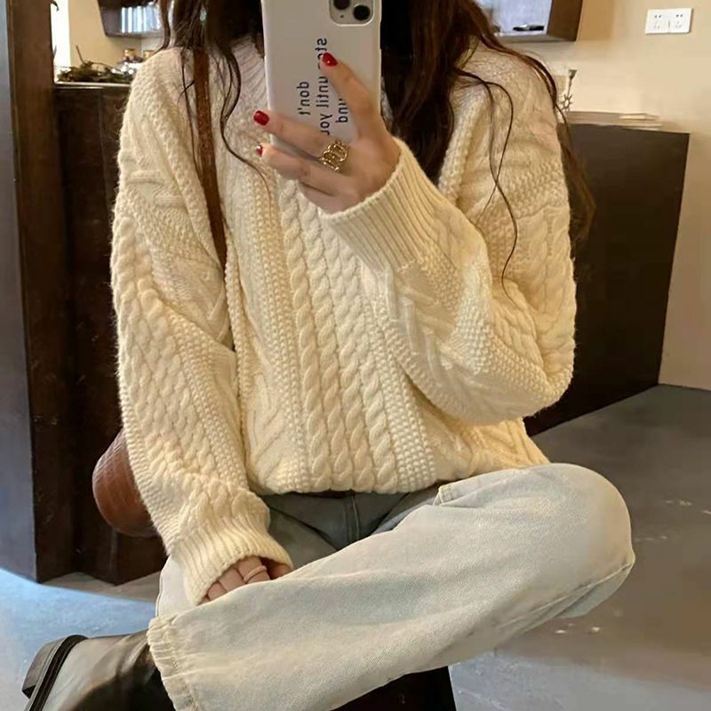 Sweater Women Jumper Knitted Warm Pullover Long Sleeve Womens Knitwear 2023 Fashion Winter Clothes Women Tops O-neck F20