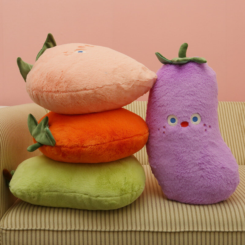 만화 과일 봉제 던지기 베개 장난감, 귀여운 박제 식물 야채 과일 봉제 쿠션, 애니메이션 부드러운 어린이 장난감 선물, 가정 장식