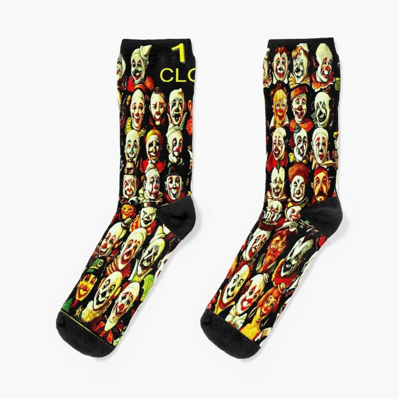 Kaus kaki motif iklan sirkus Vintage Kongres wanita kaus kaki musim dingin