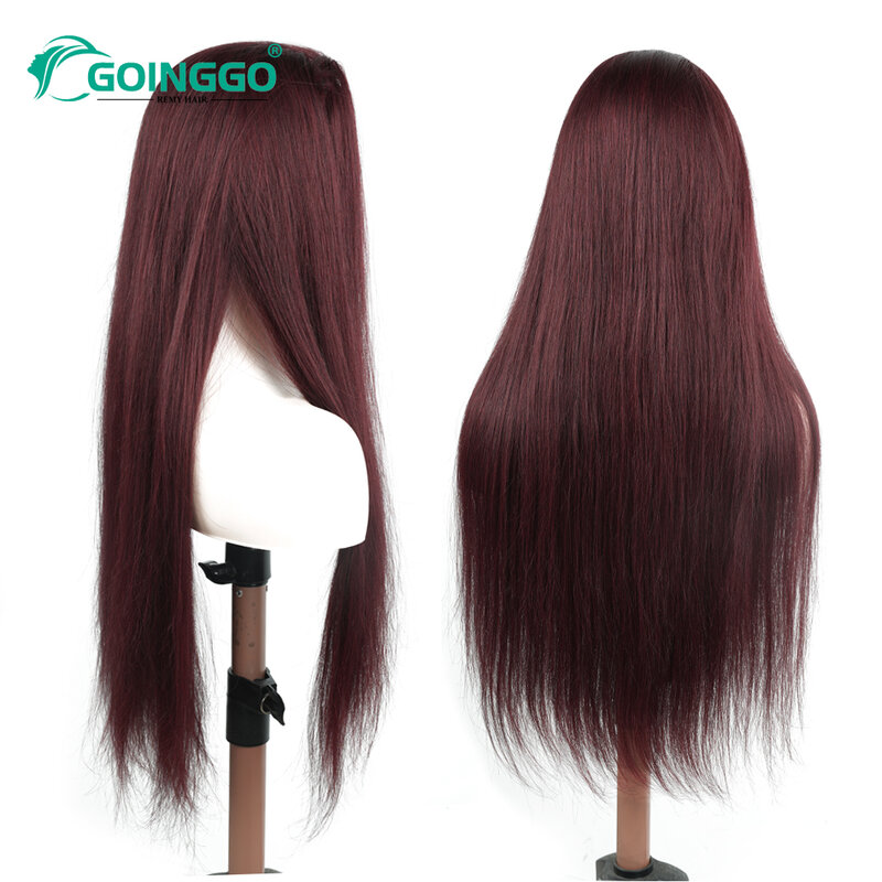 Mesin Wig setengah rambut manusia 3/4 dibuat lurus rambut panjang 14-28 inci rambut Remy Brasil Wig setengah kepala untuk penutup wanita rambut putih