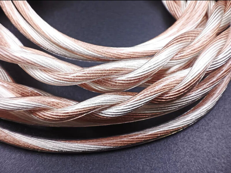 Litz 2 share-escudo coaxial de cobre de cristal único trenzado, cable MMCX de 610 núcleos, tipo 6, cuatro colores