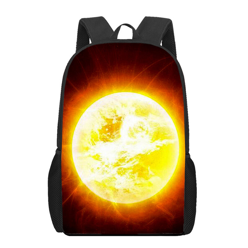 Art Sun Planet School Bags Printed School Bag Men 16 Inch Backpack for Teen Boys Girls Kindergarten Backpack Children Bookbags