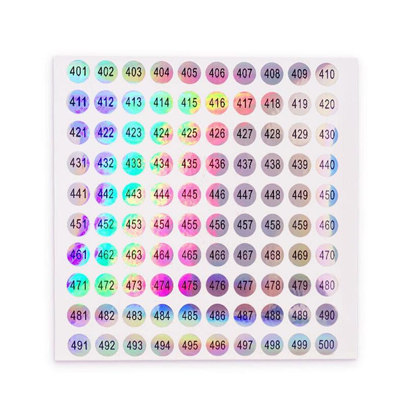 1-500 Laser Number Sticker Label For Nail Polish Color Tips Display Marking Stickers Numbers Guide DIY Manicure Tools H3O0