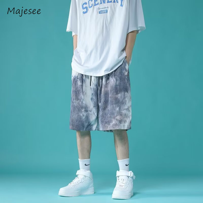Повседневные шорты для мужчин, универсальные свободные летние модные шикарные уличные шорты в японском стиле, до колен, в стиле Харадзюку, в стиле хип-хоп, для колледжа