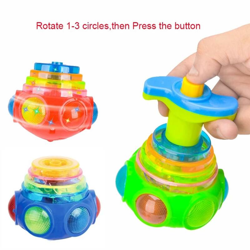 Giroscópio brinquedo colorido piscando giroscópio música girando brinquedo com lançador para crianças presentes brinquedos joouets et loisirs brinquedos e hobbies peonza