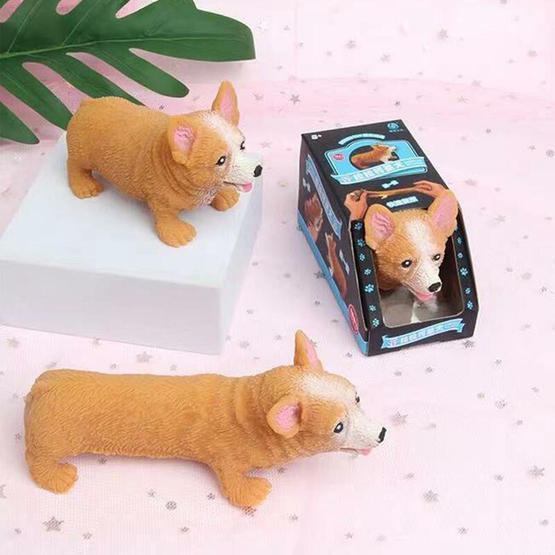Mainan dekompresi cubit Corgi lucu anak-anak hewan kartun Dachshund mainan anjing Anak Dewasa pereda stres hadiah Fidget Y9F4