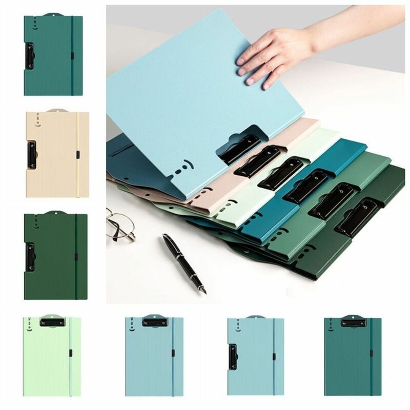 Clipboard A4 File Folder Stationery Waterproof with Straps A4 Board Clip Hangable Vertical A4 Writing Pad Documents