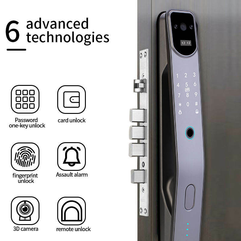 Kunci smartphone sidik jari Tuya elektronik keamanan Eropa kunci jari elektrik 2023 bisnis Ttlock App Digital Pintar kunci pintu