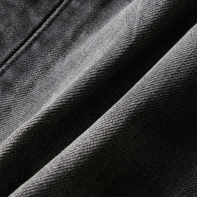 Modne dżinsy męskie w stylu ulicznym Retro czarny szary rozciągliwe dopasowanie dopasowany projektant jeansy dla motocyklistów Homme Hip Hop spodnie dżinsowe mężczyzn