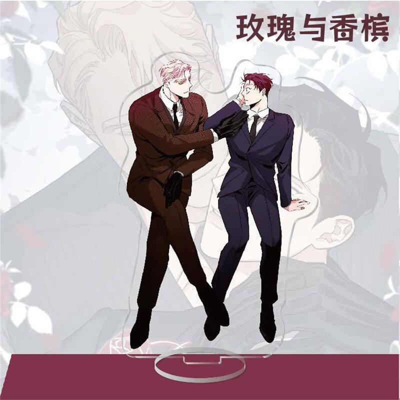 Korean BL Manwha Acrylic Stand Rose and Champagne Leewoon Figure Display Manga Goods Collection Desk Decoration Ornament Gift