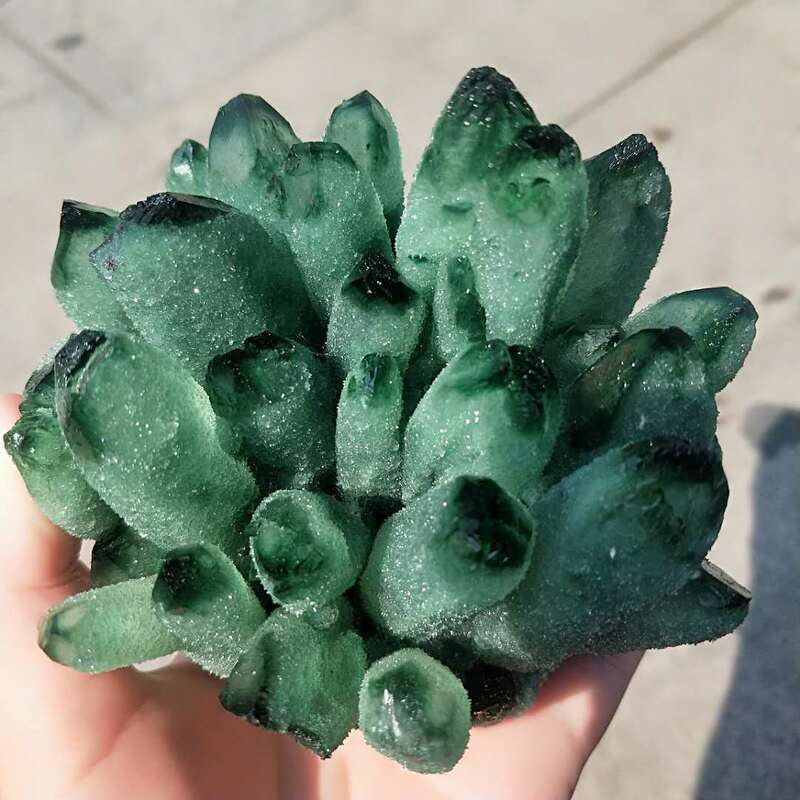 400g-800g fantasma verde natural cristal de quartzo fantasma cluster cura espécime, decoração de casa ornamento de cristal