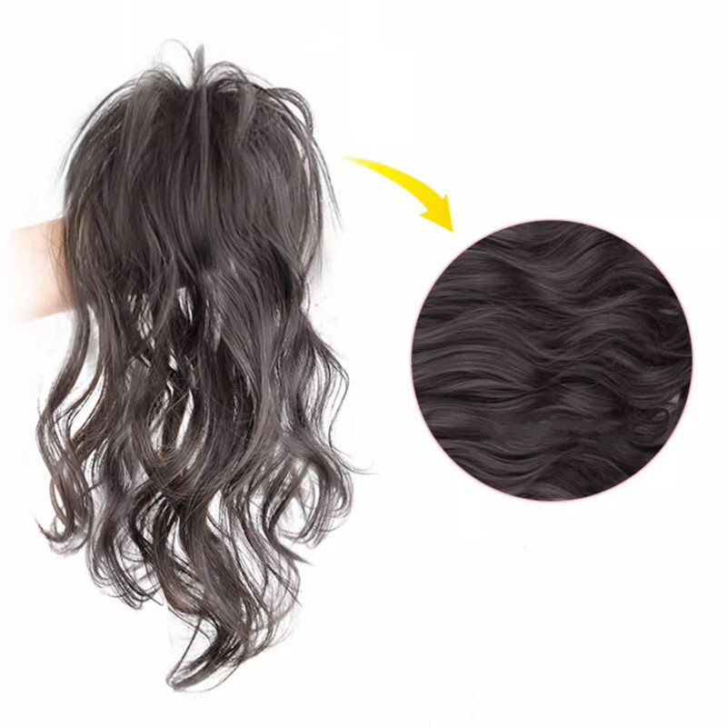 30cm Fashion Wave Bundles Synthetic Hair Bun Curly Hair Band Elastic Scrunchy False Hair Pieces For Women Hairpins