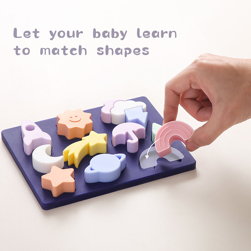 Zabawki Montessori dla dzieci zabawki edukacyjne dla dzieci tablica interaktywna dla chłopców bezpieczne silikonowe pogoda kreskówka ładny styl Puzzle