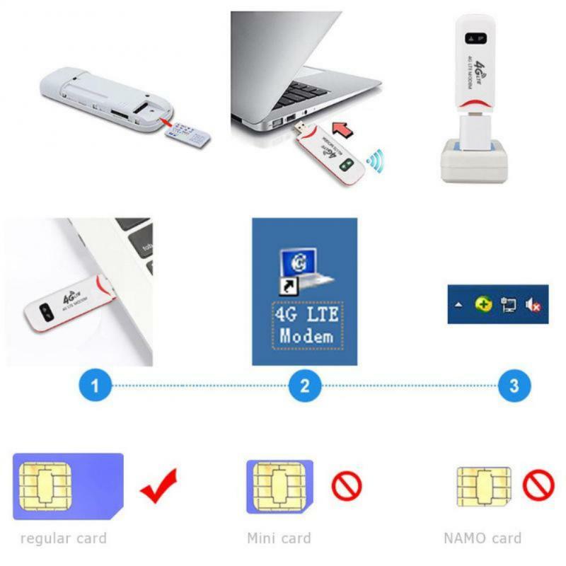 RYRA 4G LTE 라우터 무선 USB 동글, 모바일 광대역 모뎀 스틱, SIM 카드, 무선 와이파이 라우터, 150Mbps 모뎀 스틱, 홈 오피스