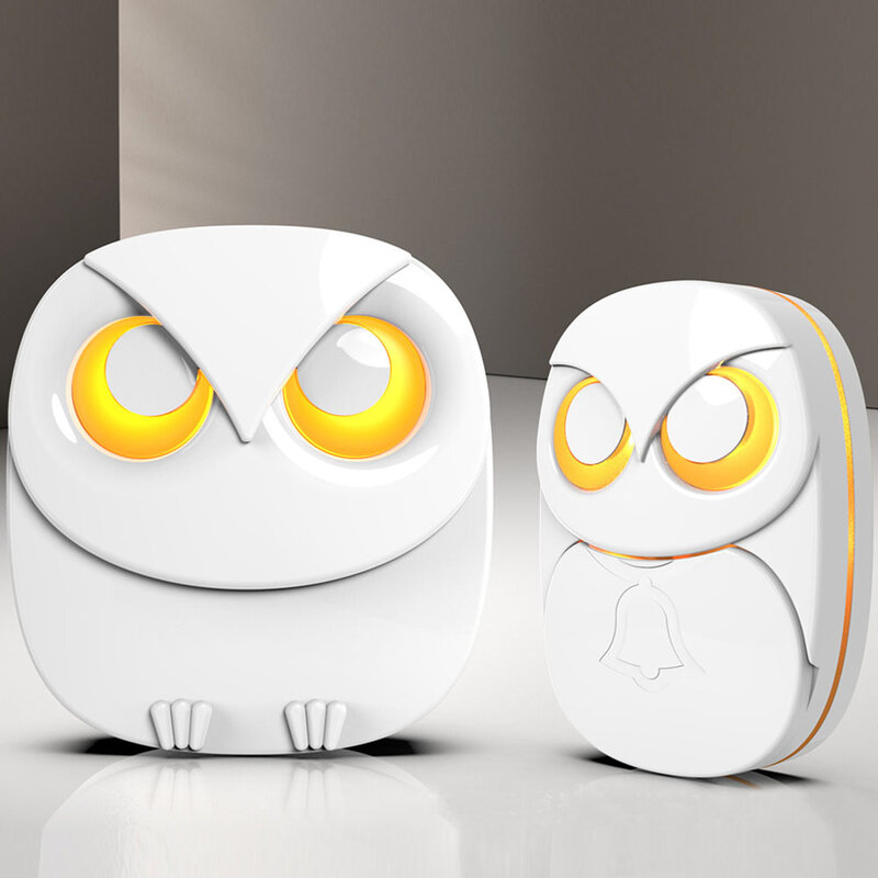 Creative Owl Shape Doorbell Wireless Luminous Doorbell Long-distance Smart Emergency Call Machine Waterproof Outdoor Doorbell