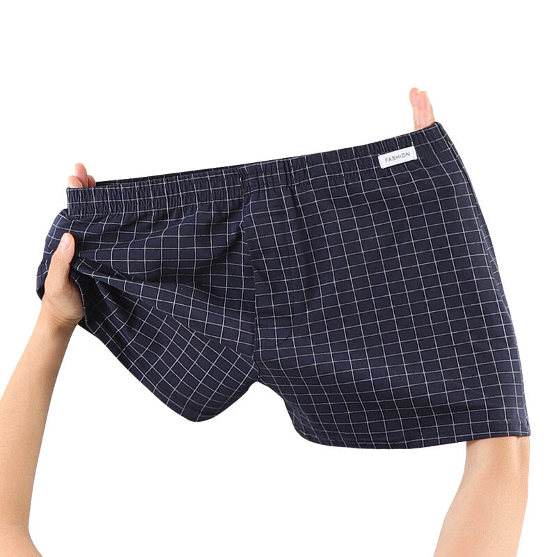 Checkered Arro Pants Loose Underwear Men's Shorts Pure Cotton Breathable Flat Corner Pants  5PCS