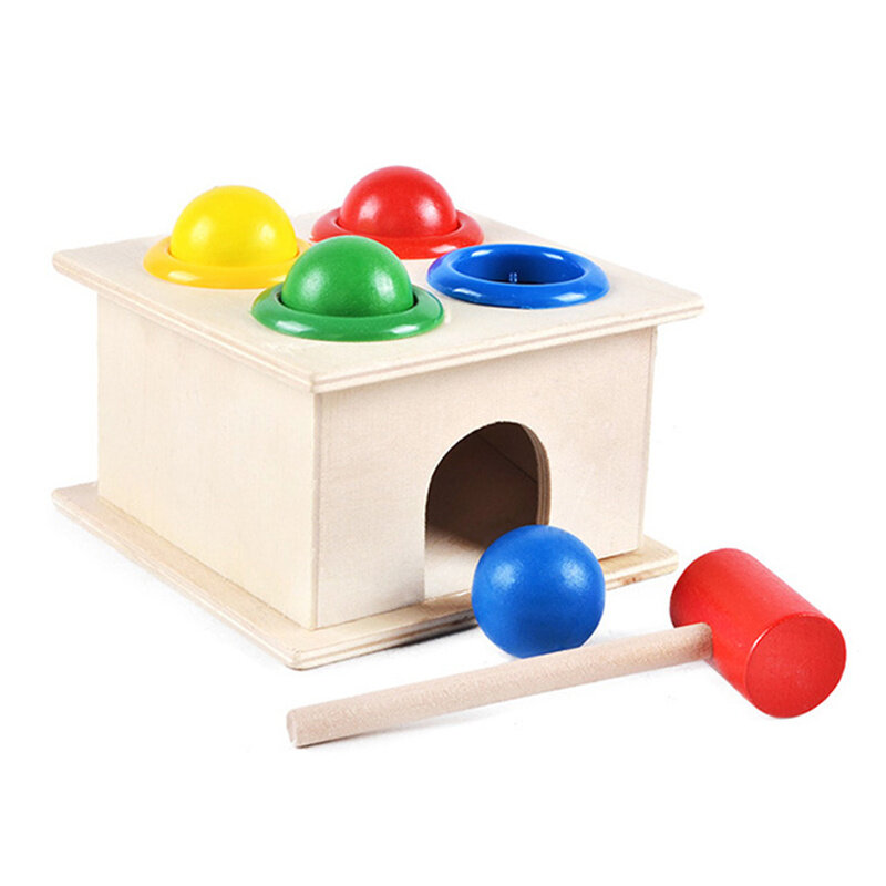Drewniana gra z piłkami i uderzeniami, zabawka Montessori dla dzieci, gra planszowa dla rodziny chłopców i dziewcząt