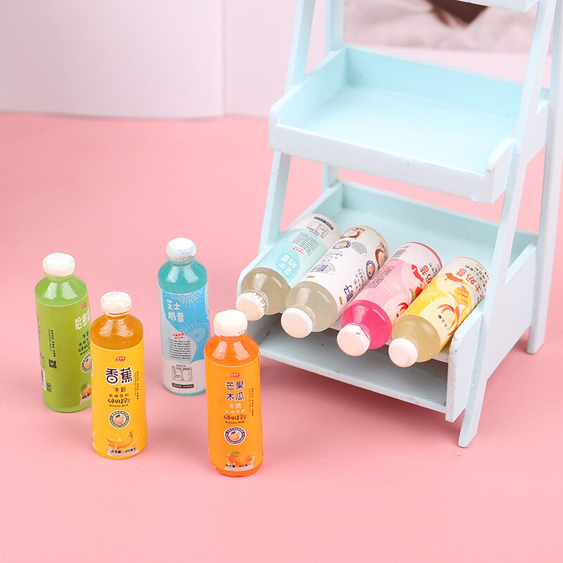 5 sztuk 1:12 Dollhouse symulacja miniaturowe Cheese Shake butelka do picia Model do kuchni do jedzenia akcesoria dla lalek wystrój domu dla dzieci zabawki