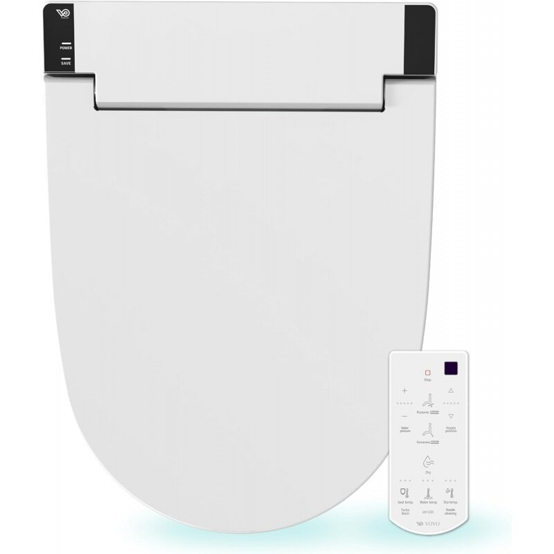 VOVO VB-6000SE sedile wc Bidet elettrico intelligente con asciugatrice, sedile wc riscaldato, acqua calda, ugello completamente in acciaio inossidabile-bianco,