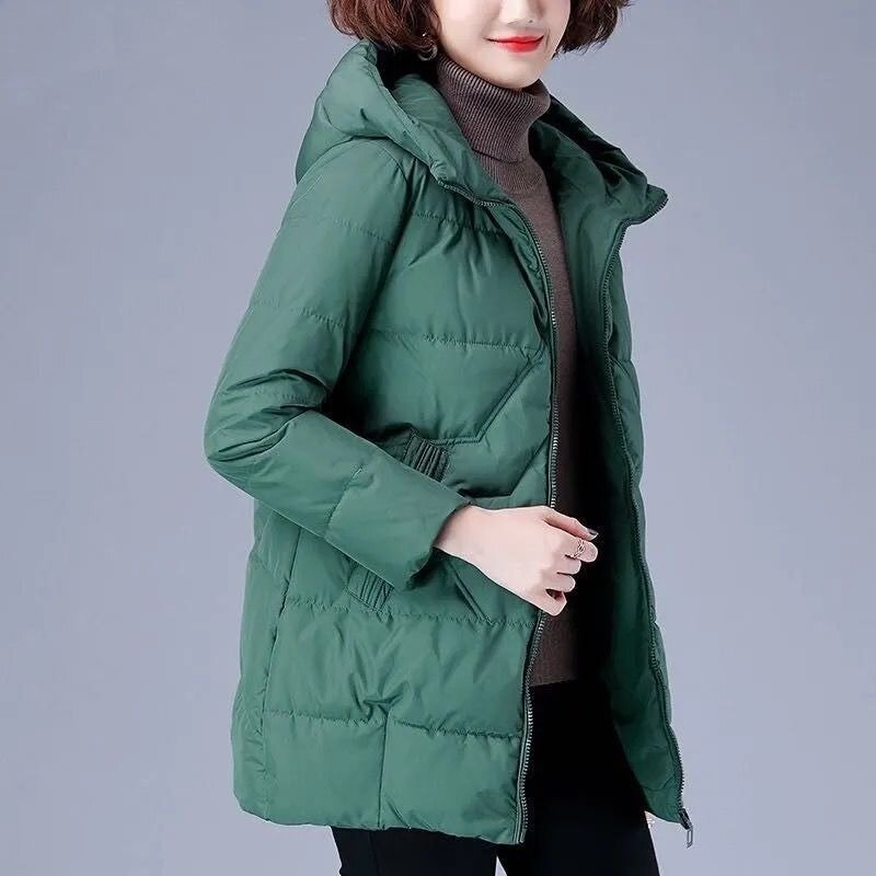 2023 New Women Down Cotton Coat Winter Jacket Female Short Parkas Loose Thick Large Size Outwear Hooded Leisure Time Overcoat