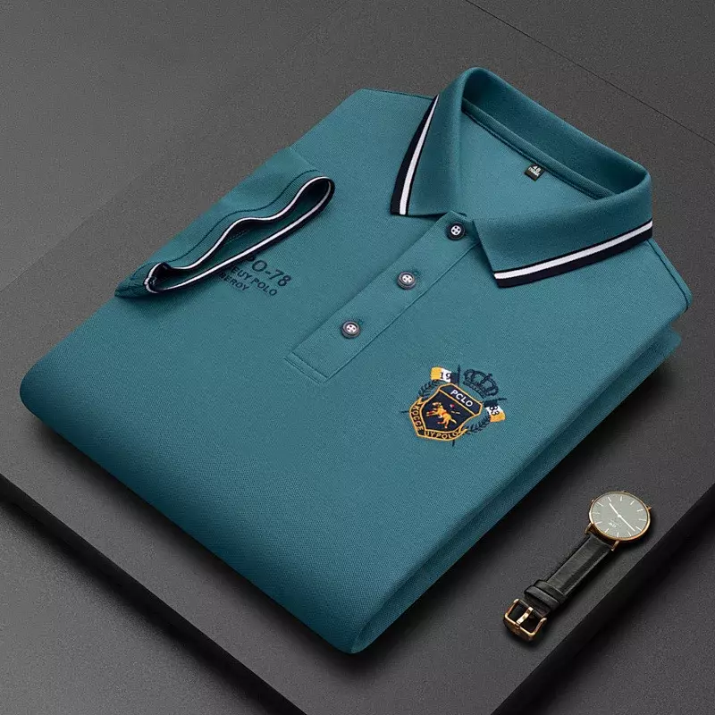 Neues Sommer mode Herren hochwertiges Polo kragen hemd Luxus besticktes kurz ärmel iges Oberteil
