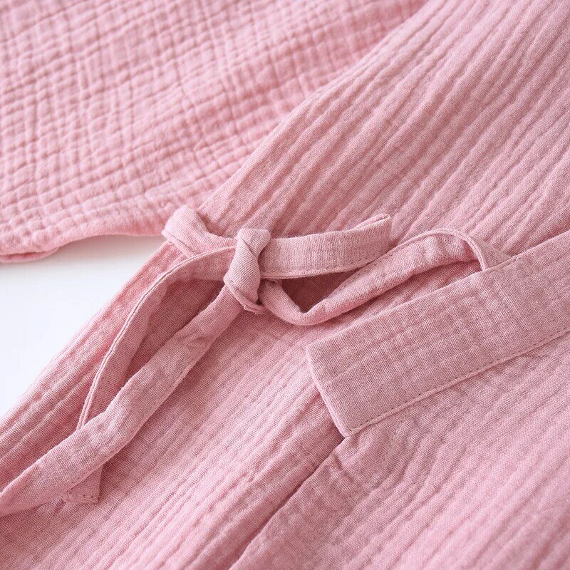 2024 zestaw japońskie Kimono 100% bawełniana piżama dwuczęściowa para Yukata luźny męski i damski kombinezon parowy do domu