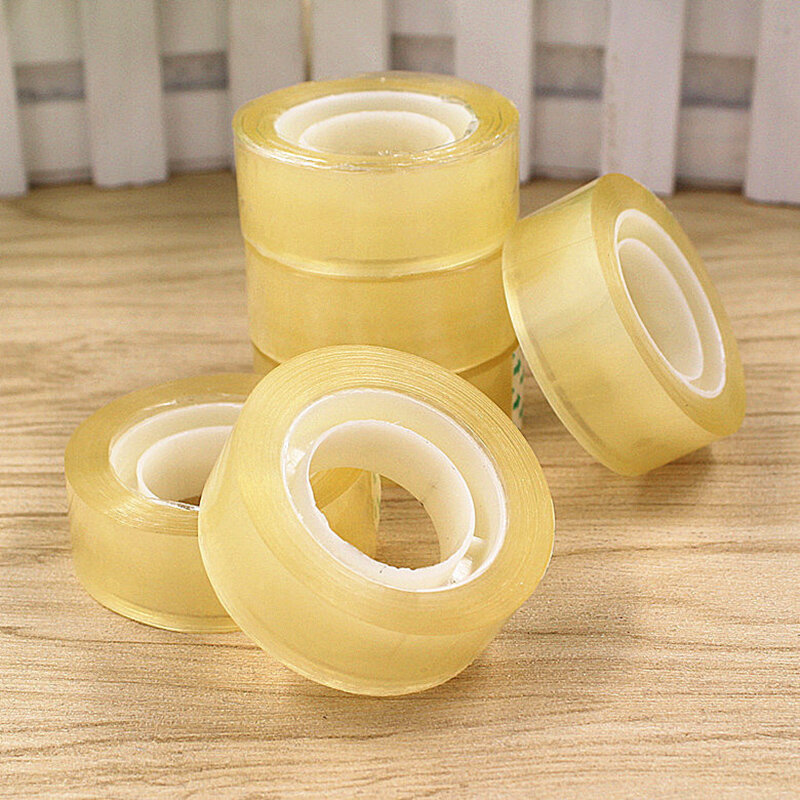 1/2/3 Rolls 18 Mm*20 Yards Small Transparent Single Side Tape Students Adhesive Office Tape Packaging Tape Supplies Good Quality
