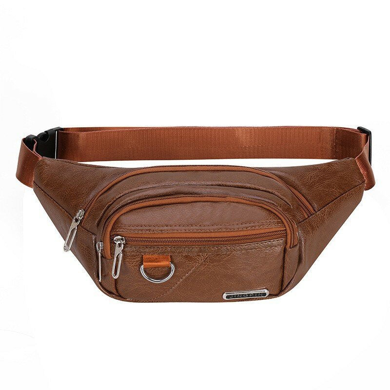 Genuine Leather Fanny Pack/Waist Bag/Organizer with Adjustable Belt, Multiple Pockets Waist Pack Crossbody Chest Bag for Men