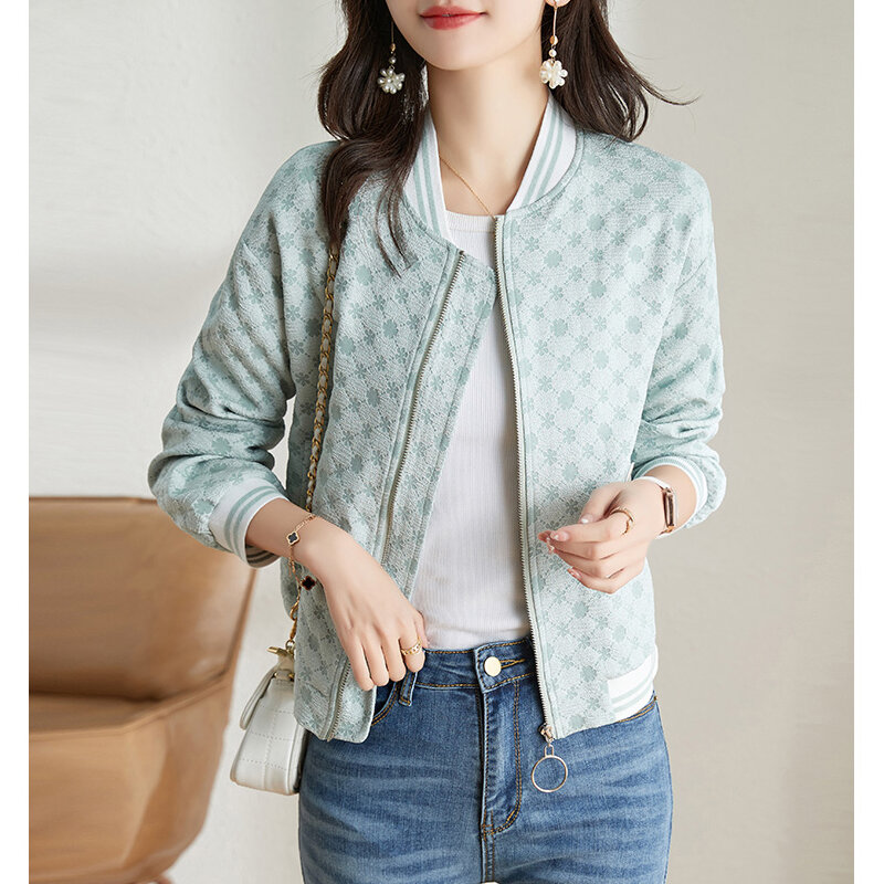 Women Baseball Uniforms 2022 Spring New Jackets Spring and Autumn Thin Sections Casual Versatile Designs Small Small Fresh Tops