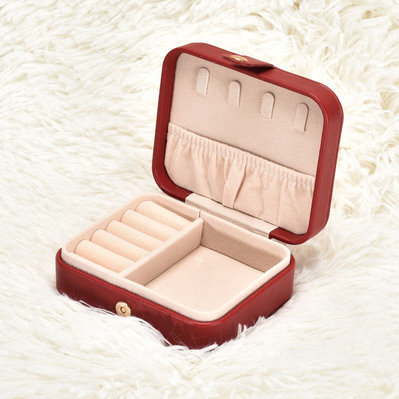 Casing Flip gesper kulit Pu, kotak penyimpanan lipstik bros wanita gadis, Organizer Display perhiasan perjalanan portabel