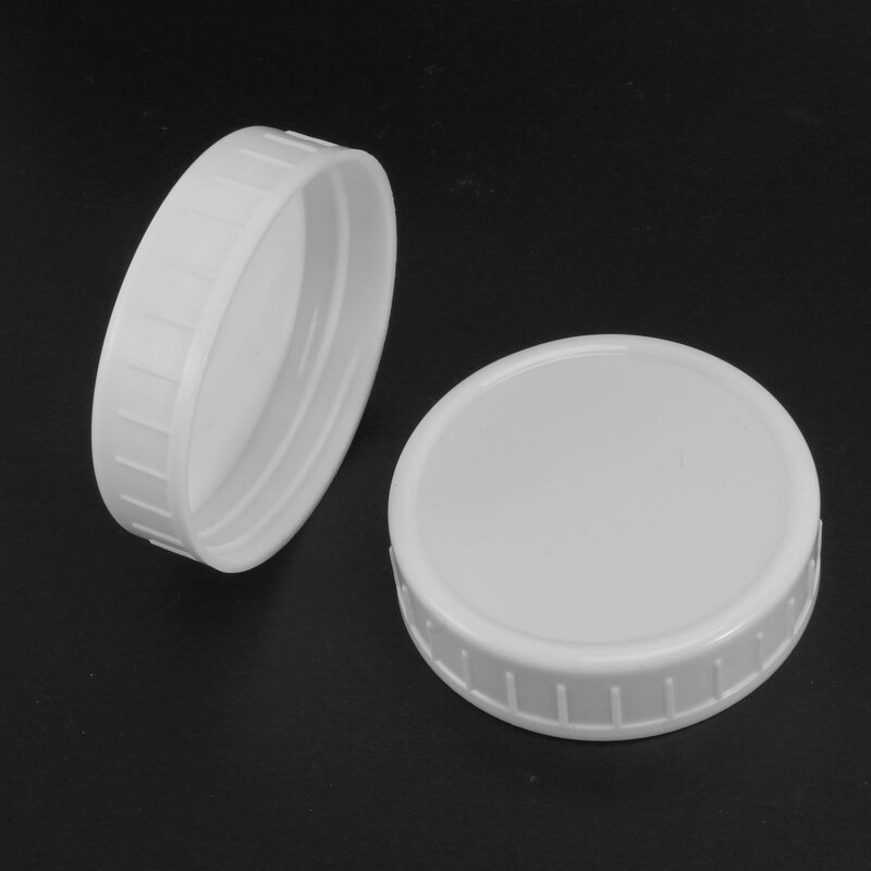 Tapas de almacenamiento de plástico para botella, tapas acanaladas para tarro de masón de boca Regular estándar de 70mm, 10 piezas