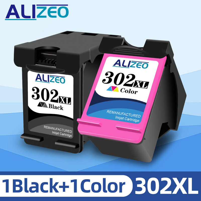 Alizeo-cartucho de tinta remanufaturado para impressora hp 302xl, hp deskjet 1110, 2130, 1112, 3630, 3632, 3830, 4650, 4652, 4528