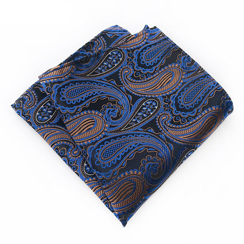Plaid Pocket Squares New Mens Hanky Silk Handkerchief For Men Paisley Black Blue Chest Towels Square Scarf Suit Handkerchiefs