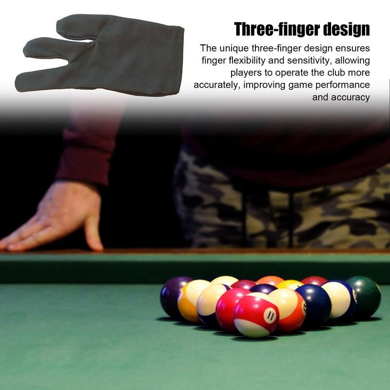 Guantes de billar 20 piezas, accesorio deportivo con diseño de 3 dedos, para mano izquierda o derecha