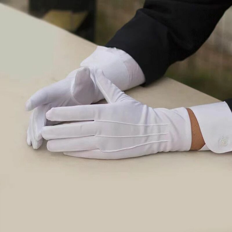 Cienka białe bawełniane rękawiczki etykieta nawilżająca do rąk rękawiczki do jazdy inspekcji biżuterii w kolorze czarnym i białe rękawiczki