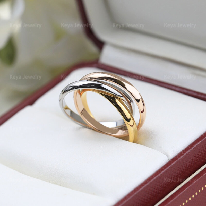 Hot selling classic S925 sterling silver trinity ring for women's minimalist fashion brand luxury party couple jewelry