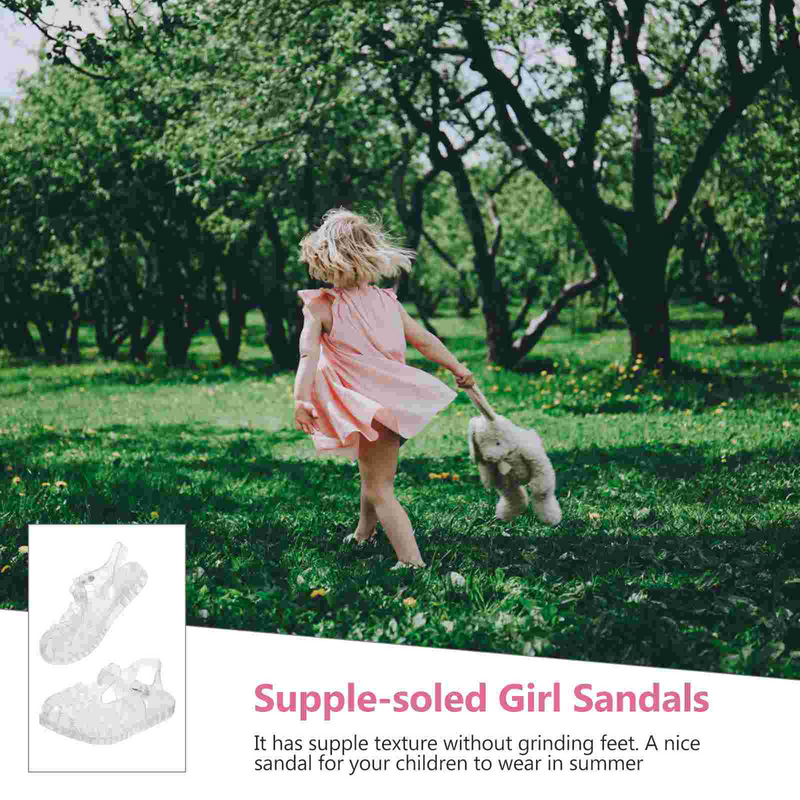 Sepatu anak-anak musim panas, sandal pantai anak perempuan berkilau Sol empuk Pvc Sol empuk